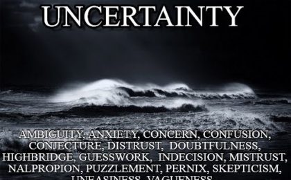 Image of Ocean of Uncertainty with definitions of meaning for Web Designers & Businesses